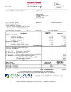 sample homeowners declaration pg - Ryan Everet Insurance