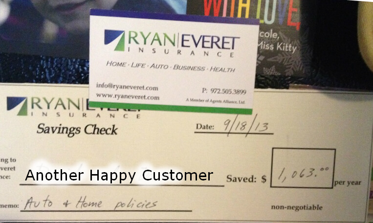 B Savings Check - Ryan Everet Insurance