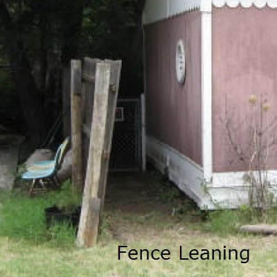 leaning fence